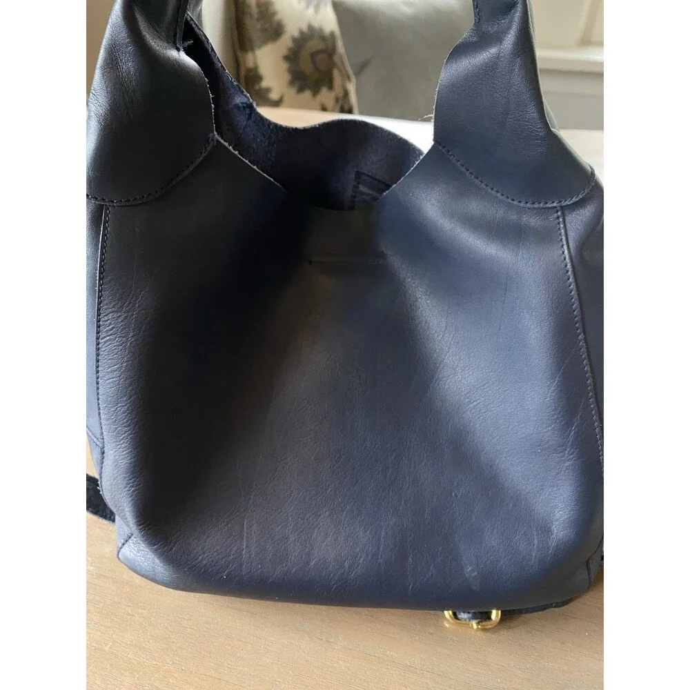 Guanti & Borse Genuine Leather Shoulder Bag Blue Italy La Guantaia Firenze Strap